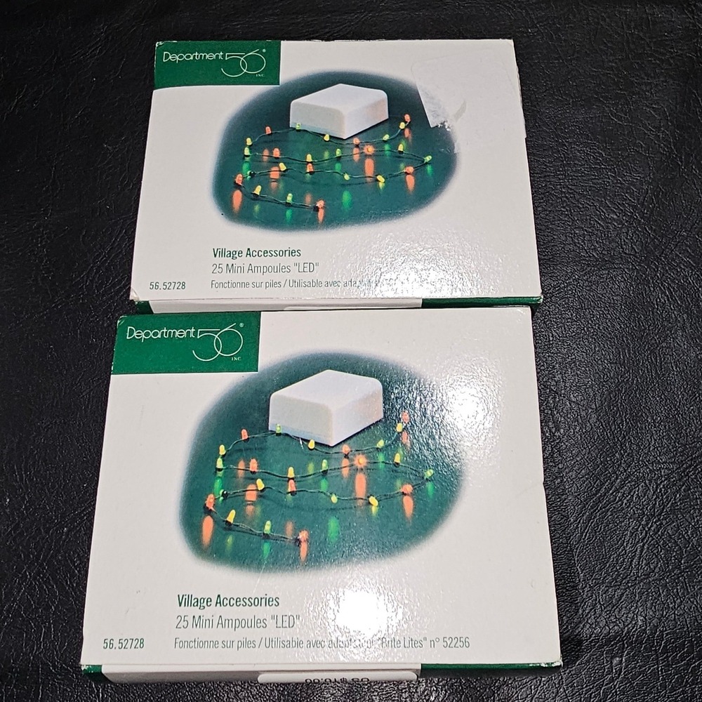 NIB Department 56 Lot of 2 Village Accessories 25 Mini LED Lights